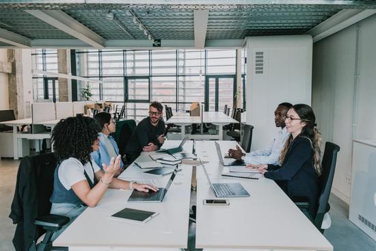 Goal Staffing Solutions meeting to make a management decision